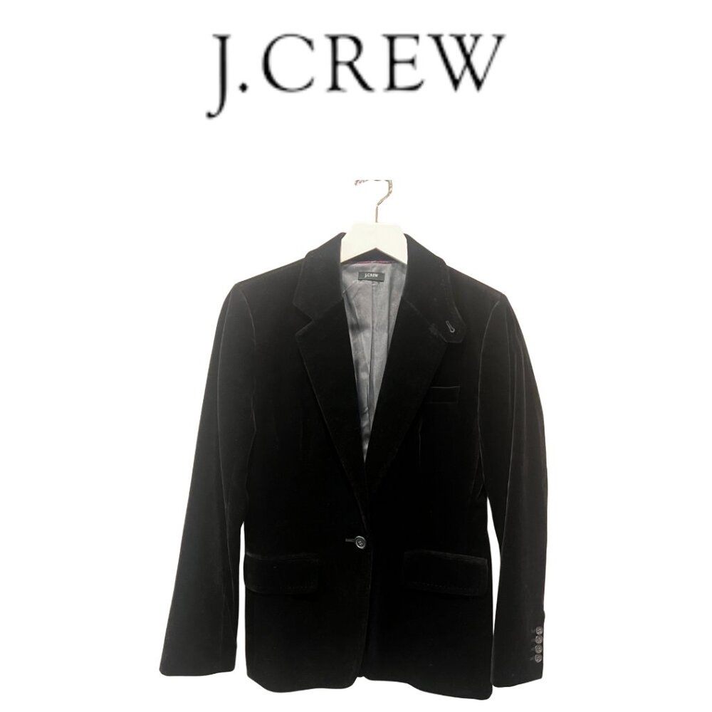 J Crew Black Velvet Parke Blazer